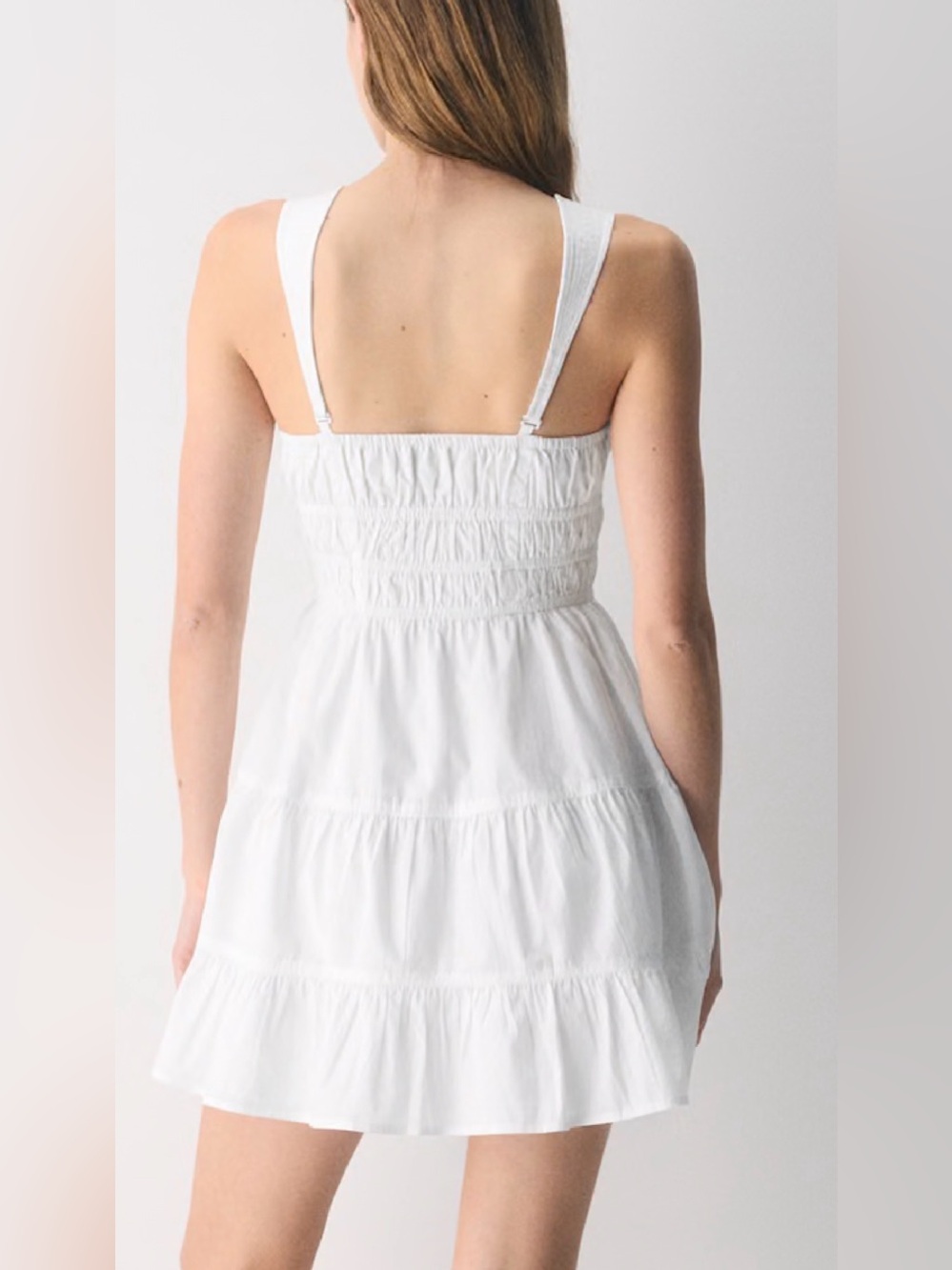 Aritzia Sunday Best White Martine Tiered Cotton Poplin Dress Size Large - Picture 4 of 10